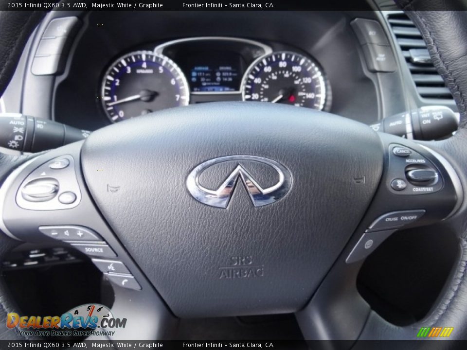 2015 Infiniti QX60 3.5 AWD Majestic White / Graphite Photo #18