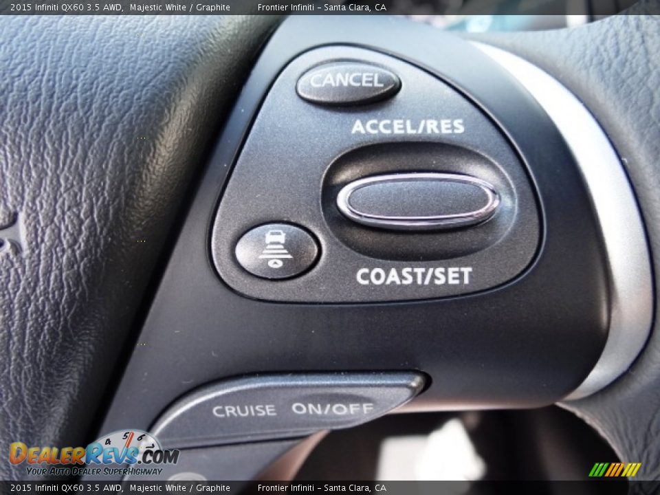 2015 Infiniti QX60 3.5 AWD Majestic White / Graphite Photo #19