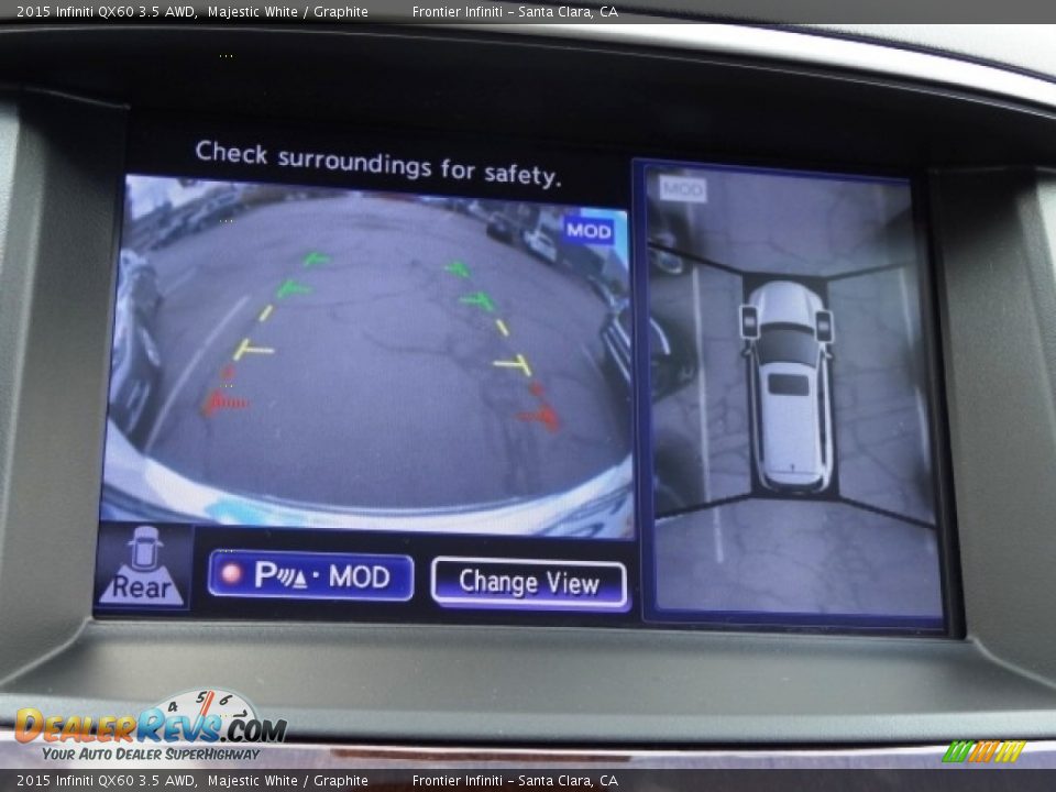 2015 Infiniti QX60 3.5 AWD Majestic White / Graphite Photo #25