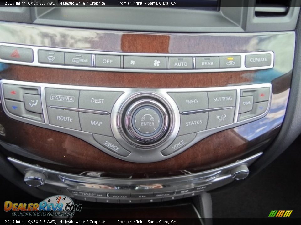 2015 Infiniti QX60 3.5 AWD Majestic White / Graphite Photo #28