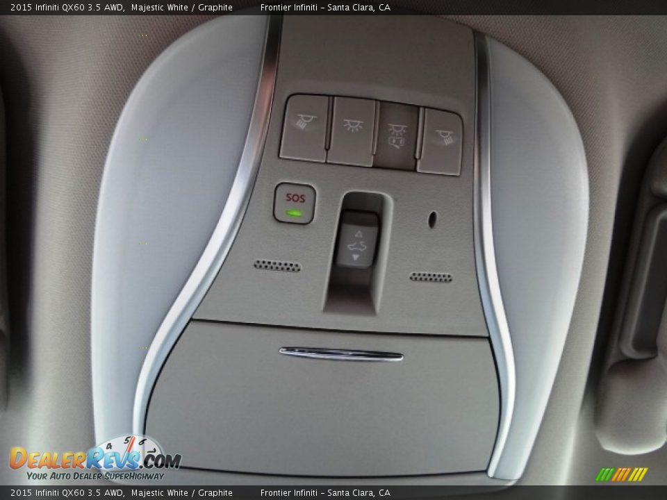 2015 Infiniti QX60 3.5 AWD Majestic White / Graphite Photo #29