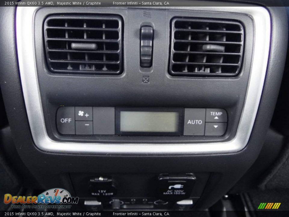 2015 Infiniti QX60 3.5 AWD Majestic White / Graphite Photo #34