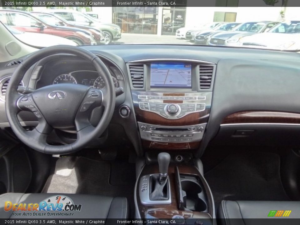 2015 Infiniti QX60 3.5 AWD Majestic White / Graphite Photo #36