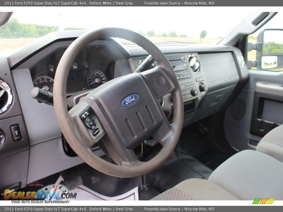 2011 Ford F250 Super Duty XLT SuperCab 4x4 Oxford White / Steel Gray Photo #6