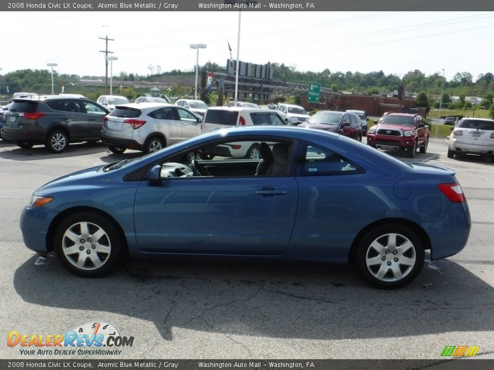 2008 Honda Civic LX Coupe Atomic Blue Metallic / Gray Photo #6