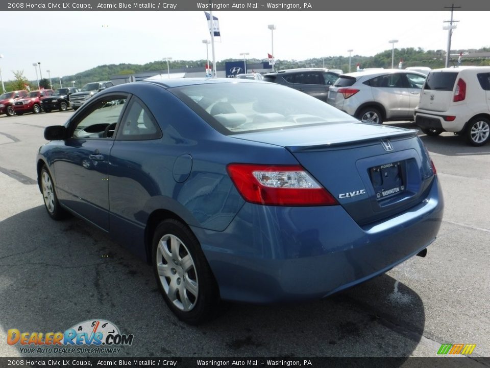 2008 Honda Civic LX Coupe Atomic Blue Metallic / Gray Photo #7