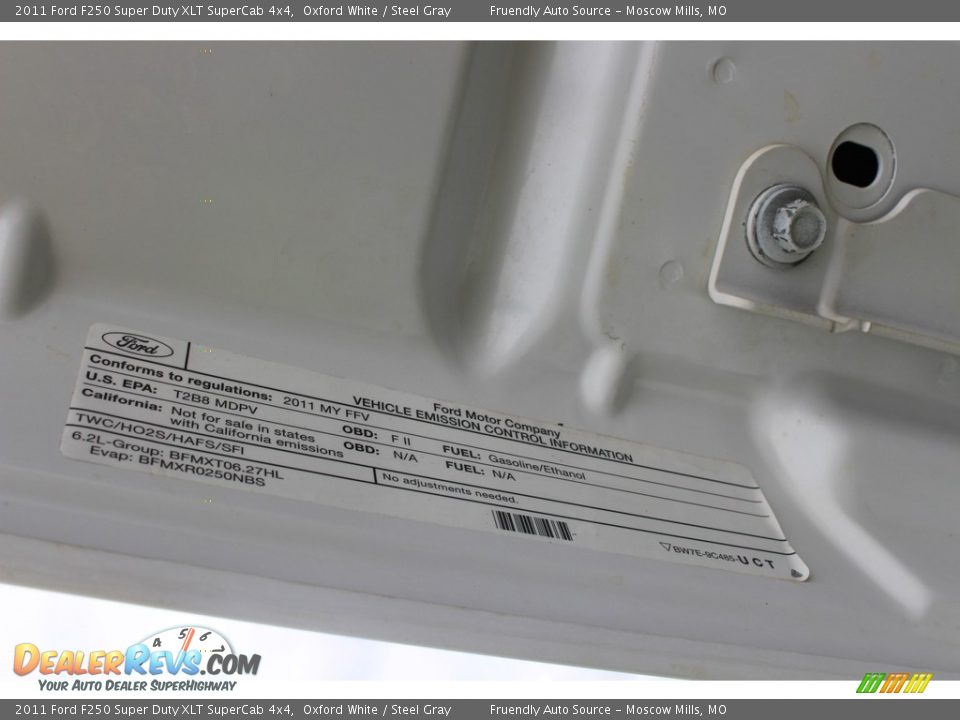 2011 Ford F250 Super Duty XLT SuperCab 4x4 Oxford White / Steel Gray Photo #21