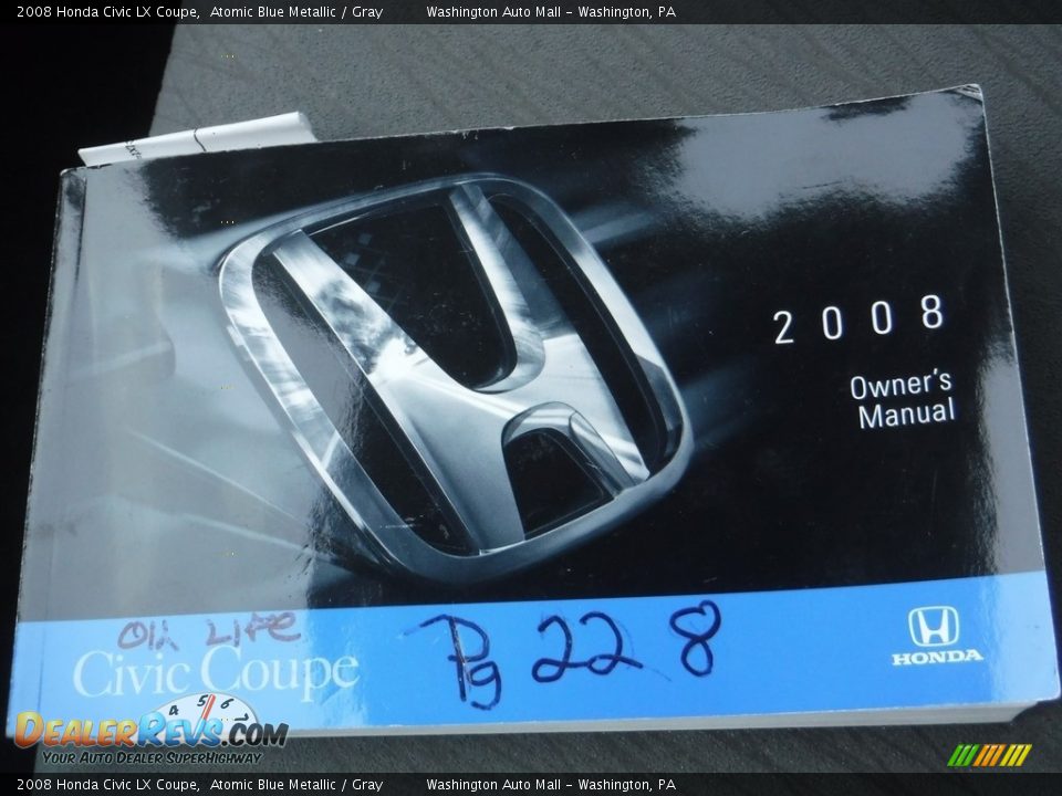 2008 Honda Civic LX Coupe Atomic Blue Metallic / Gray Photo #18