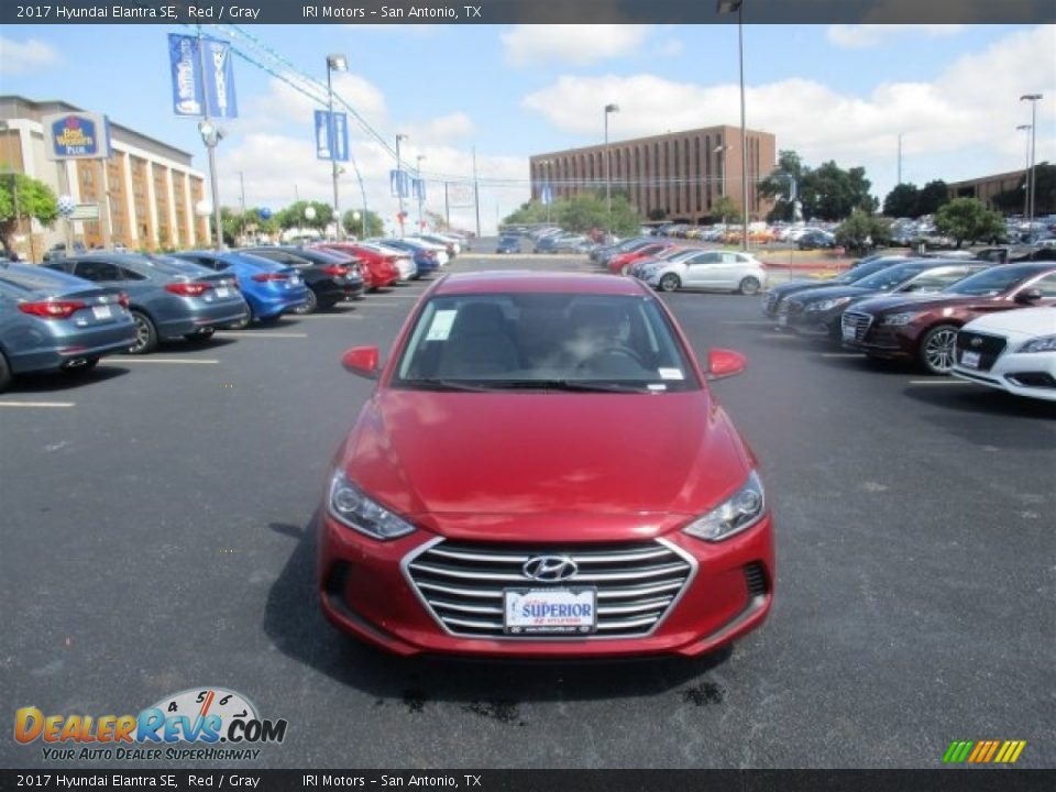 2017 Hyundai Elantra SE Red / Gray Photo #2