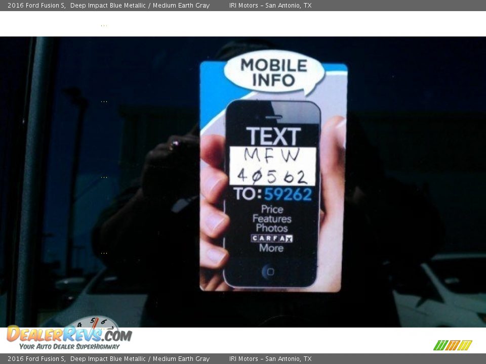 2016 Ford Fusion S Deep Impact Blue Metallic / Medium Earth Gray Photo #2