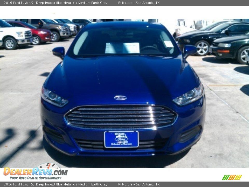 2016 Ford Fusion S Deep Impact Blue Metallic / Medium Earth Gray Photo #6