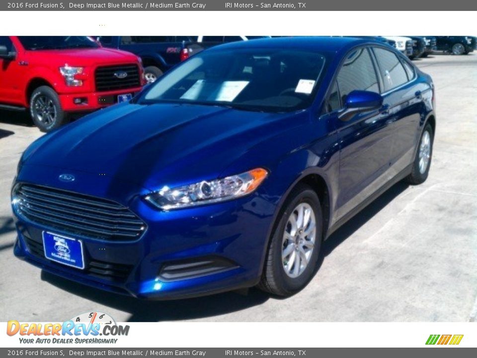 2016 Ford Fusion S Deep Impact Blue Metallic / Medium Earth Gray Photo #7