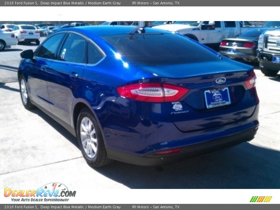 2016 Ford Fusion S Deep Impact Blue Metallic / Medium Earth Gray Photo #8
