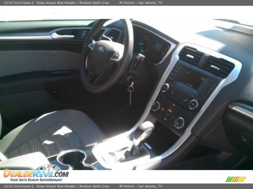 2016 Ford Fusion S Deep Impact Blue Metallic / Medium Earth Gray Photo #15