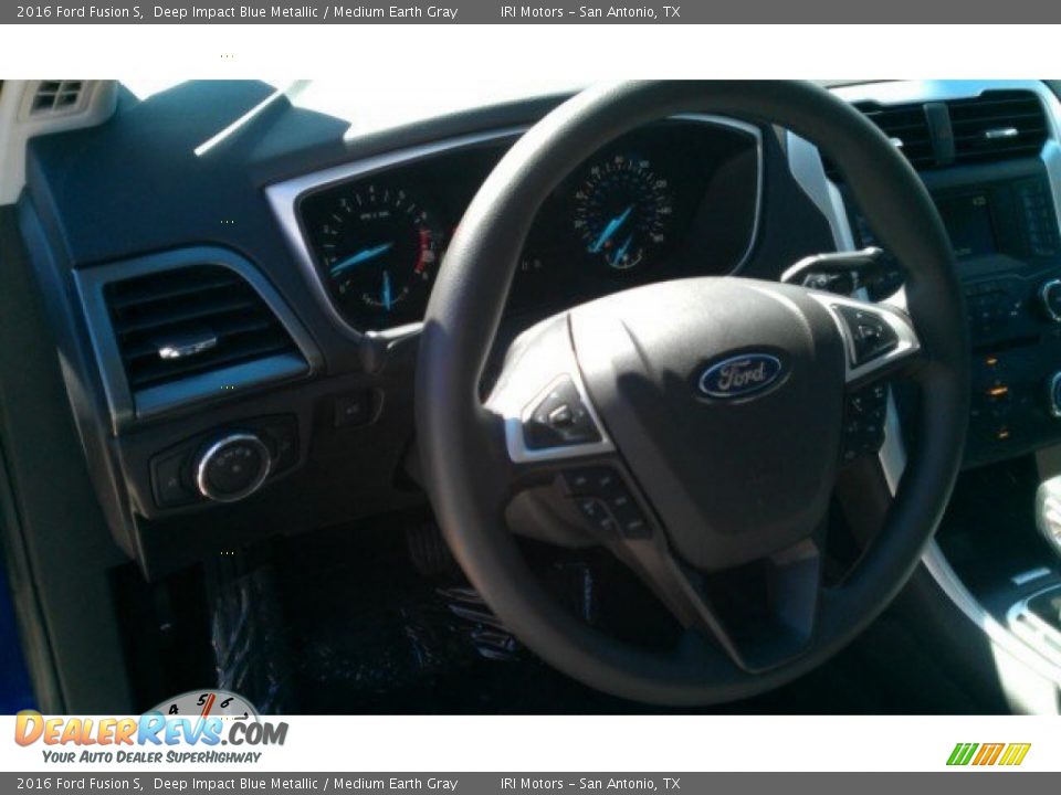 2016 Ford Fusion S Deep Impact Blue Metallic / Medium Earth Gray Photo #18