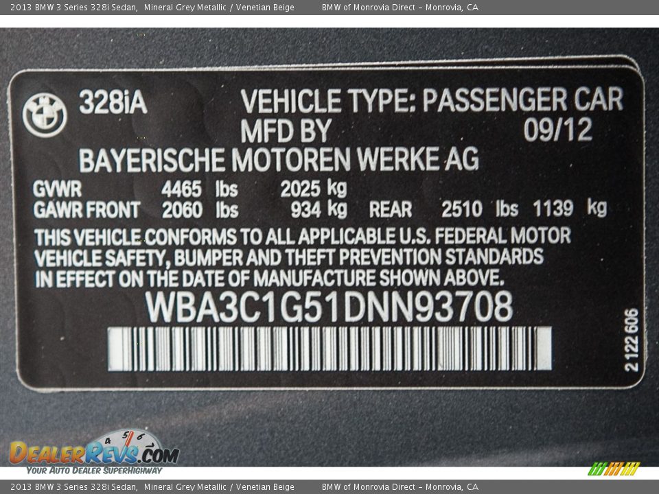 2013 BMW 3 Series 328i Sedan Mineral Grey Metallic / Venetian Beige Photo #21