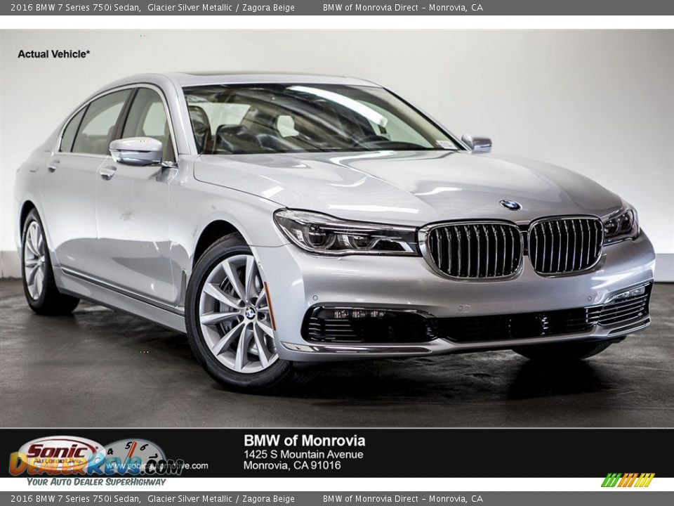 2016 BMW 7 Series 750i Sedan Glacier Silver Metallic / Zagora Beige Photo #1