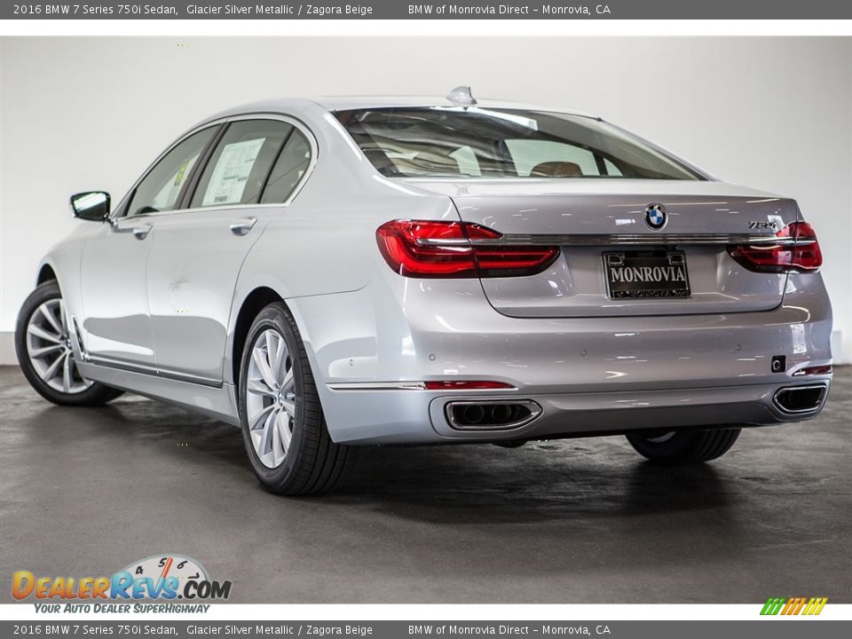 2016 BMW 7 Series 750i Sedan Glacier Silver Metallic / Zagora Beige Photo #3