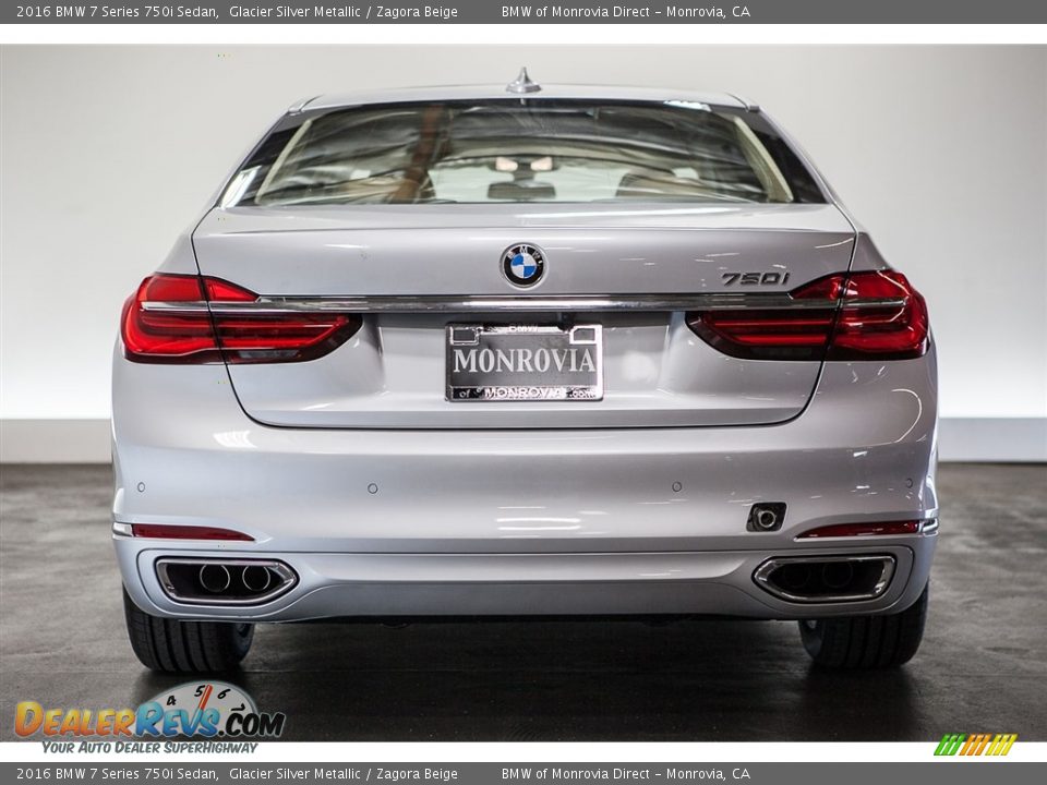 2016 BMW 7 Series 750i Sedan Glacier Silver Metallic / Zagora Beige Photo #4