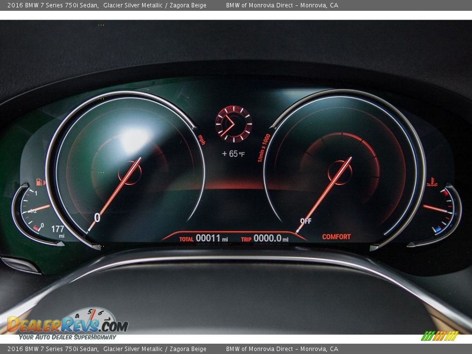 2016 BMW 7 Series 750i Sedan Glacier Silver Metallic / Zagora Beige Photo #8