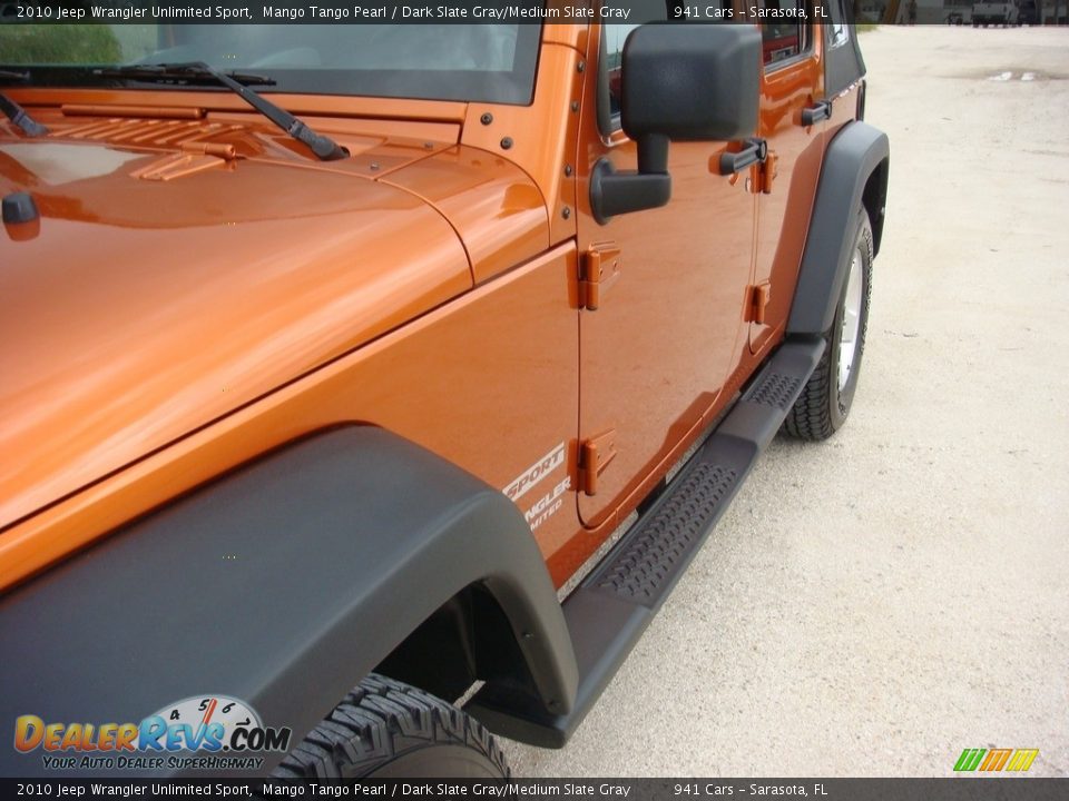 2010 Jeep Wrangler Unlimited Sport Mango Tango Pearl / Dark Slate Gray/Medium Slate Gray Photo #10