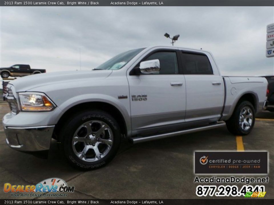 2013 Ram 1500 Laramie Crew Cab Bright White / Black Photo #2