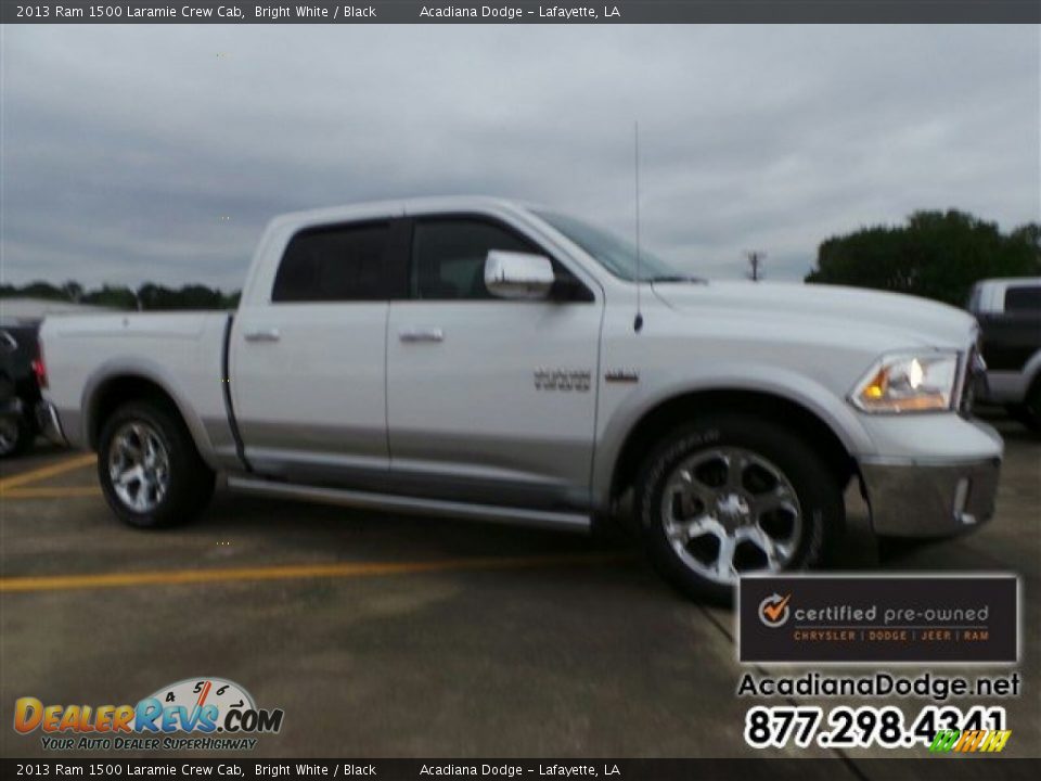 2013 Ram 1500 Laramie Crew Cab Bright White / Black Photo #10