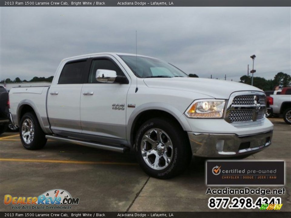 2013 Ram 1500 Laramie Crew Cab Bright White / Black Photo #11