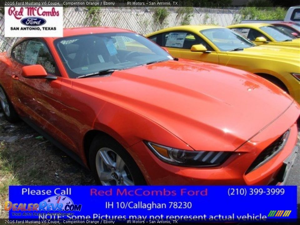2016 Ford Mustang V6 Coupe Competition Orange / Ebony Photo #1