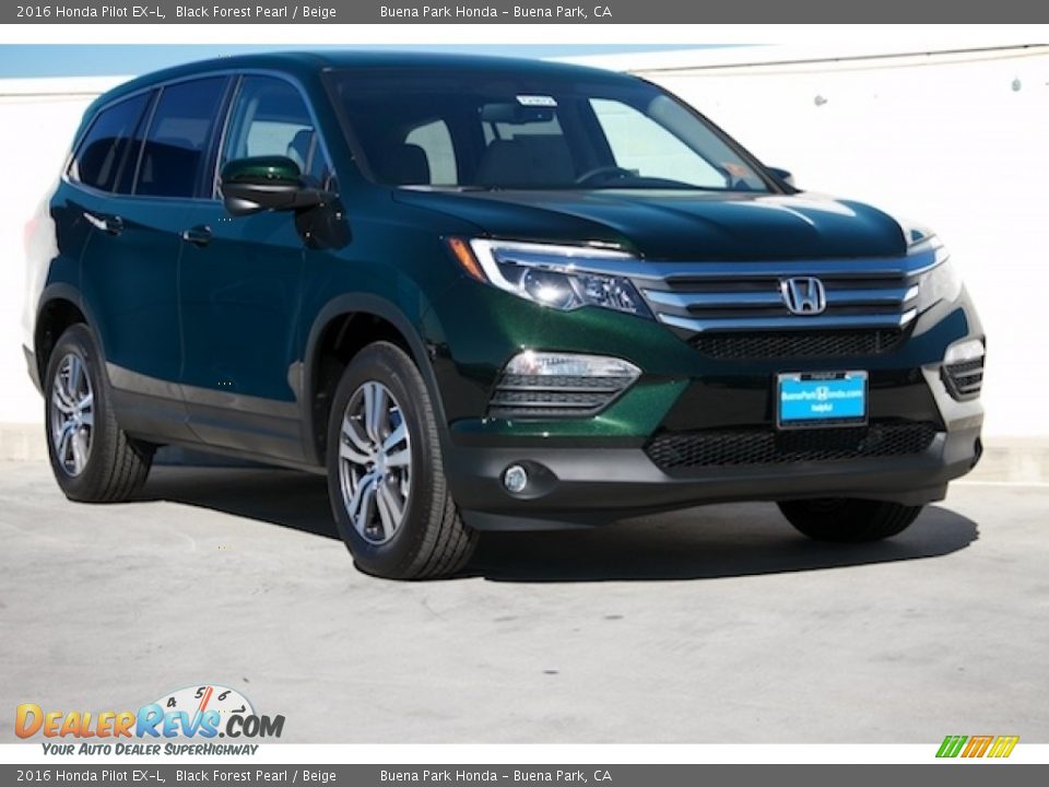 2016 Honda Pilot EX-L Black Forest Pearl / Beige Photo #1