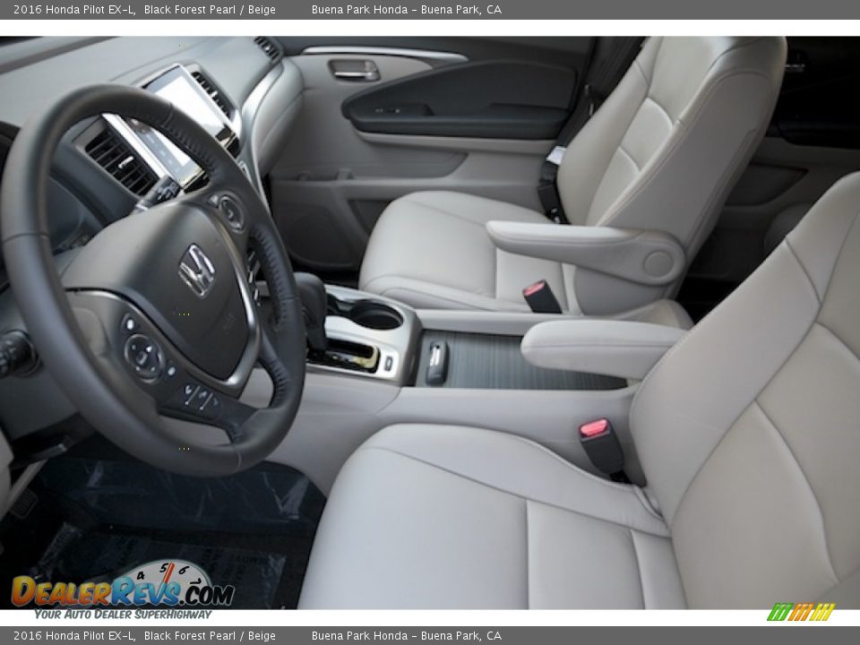 2016 Honda Pilot EX-L Black Forest Pearl / Beige Photo #9