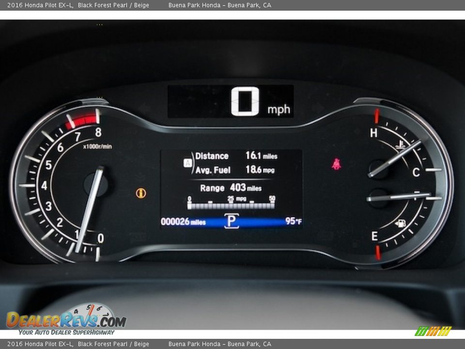 2016 Honda Pilot EX-L Black Forest Pearl / Beige Photo #19