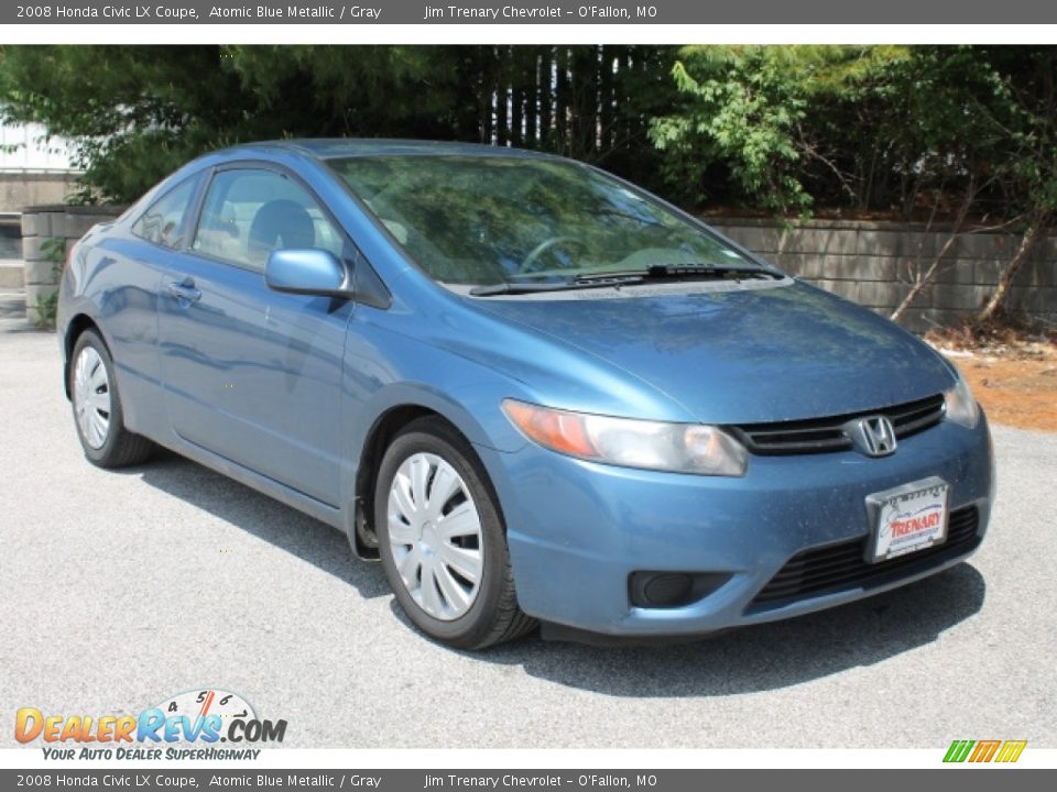 2008 Honda Civic LX Coupe Atomic Blue Metallic / Gray Photo #2