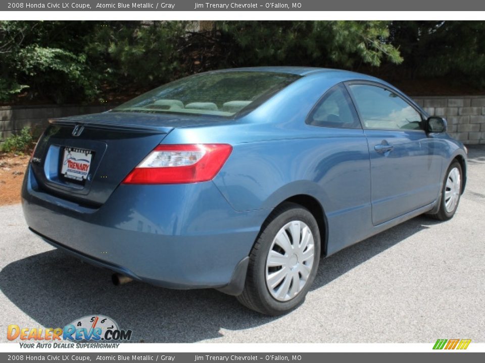 2008 Honda Civic LX Coupe Atomic Blue Metallic / Gray Photo #3