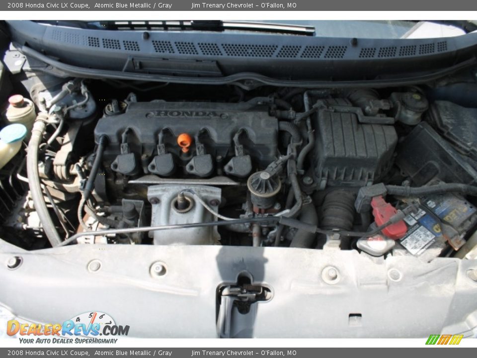 2008 Honda Civic LX Coupe Atomic Blue Metallic / Gray Photo #7