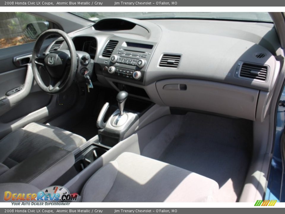 2008 Honda Civic LX Coupe Atomic Blue Metallic / Gray Photo #10