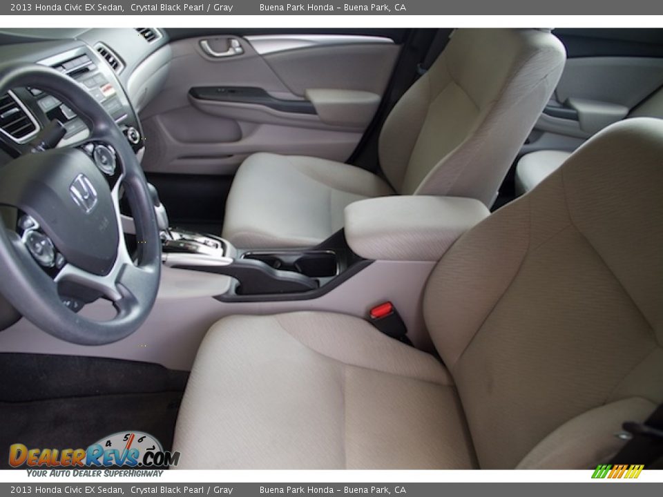 2013 Honda Civic EX Sedan Crystal Black Pearl / Gray Photo #3