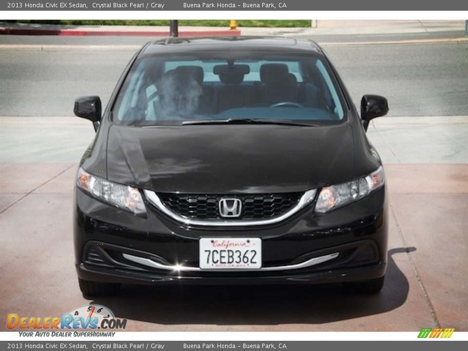 2013 Honda Civic EX Sedan Crystal Black Pearl / Gray Photo #7