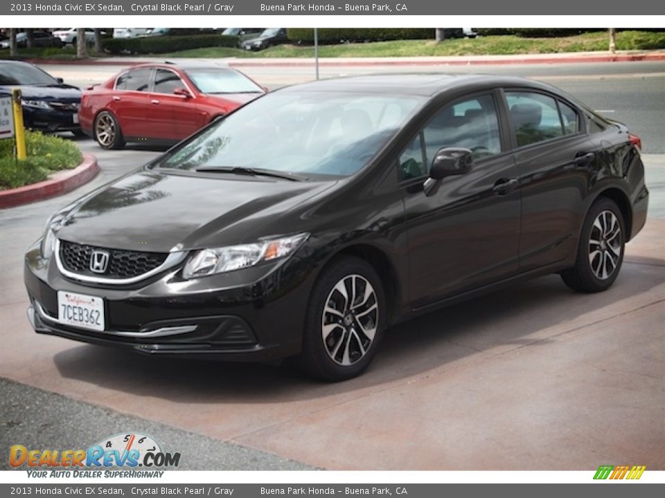 2013 Honda Civic EX Sedan Crystal Black Pearl / Gray Photo #8