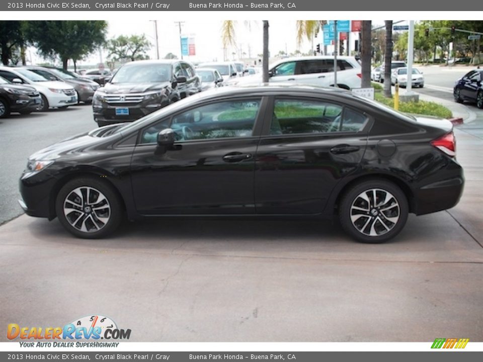 2013 Honda Civic EX Sedan Crystal Black Pearl / Gray Photo #9