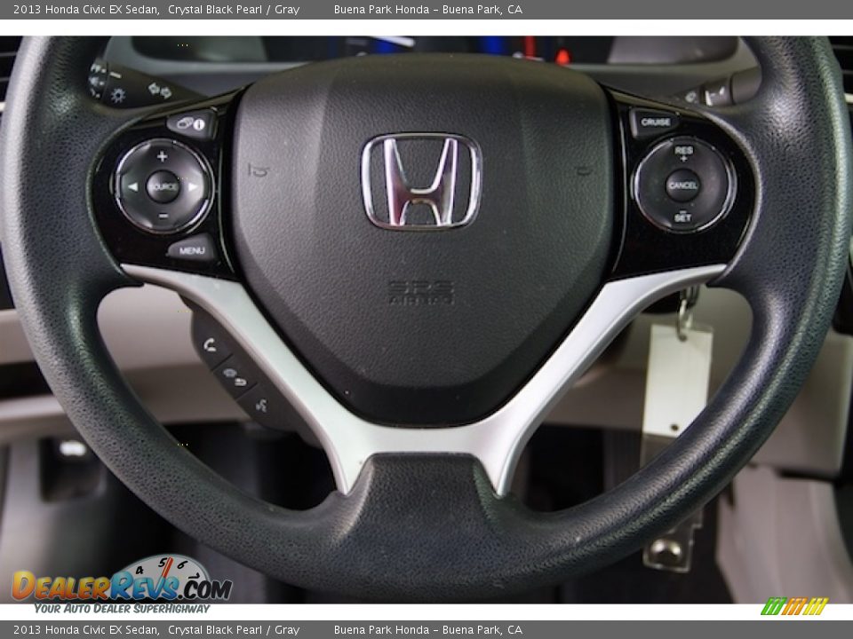 2013 Honda Civic EX Sedan Crystal Black Pearl / Gray Photo #13