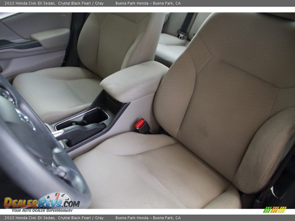 2013 Honda Civic EX Sedan Crystal Black Pearl / Gray Photo #14