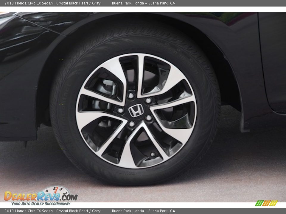 2013 Honda Civic EX Sedan Crystal Black Pearl / Gray Photo #28
