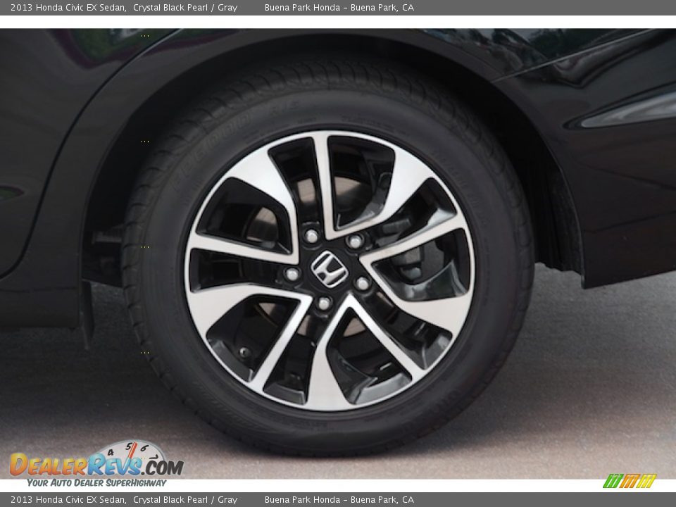 2013 Honda Civic EX Sedan Crystal Black Pearl / Gray Photo #29