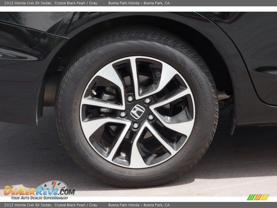 2013 Honda Civic EX Sedan Crystal Black Pearl / Gray Photo #30