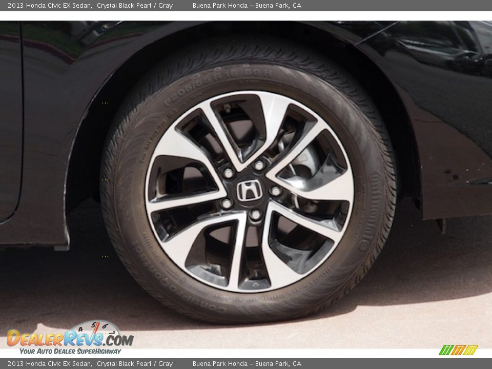 2013 Honda Civic EX Sedan Crystal Black Pearl / Gray Photo #31