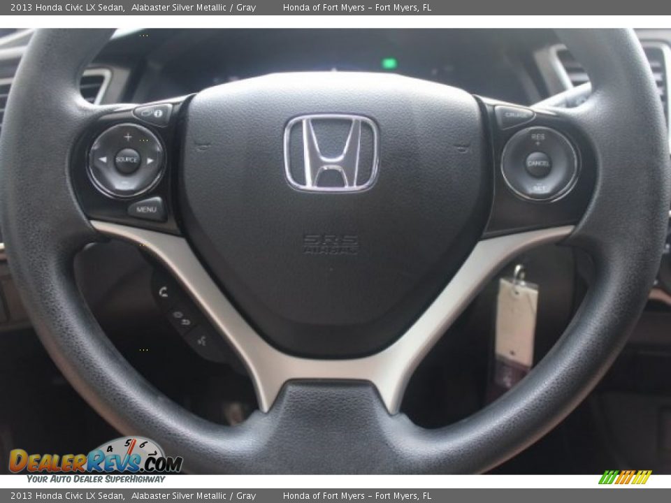 2013 Honda Civic LX Sedan Alabaster Silver Metallic / Gray Photo #11