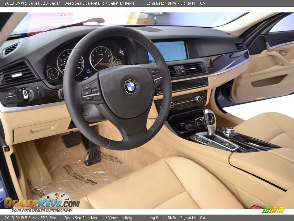 2013 BMW 5 Series 528i Sedan Deep Sea Blue Metallic / Venetian Beige Photo #12
