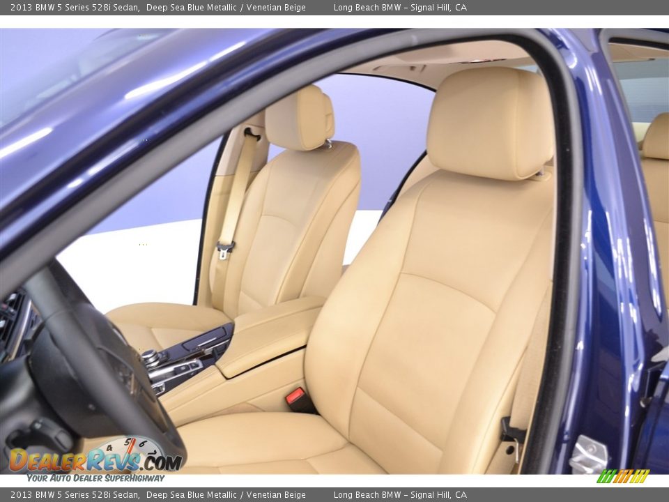 2013 BMW 5 Series 528i Sedan Deep Sea Blue Metallic / Venetian Beige Photo #13