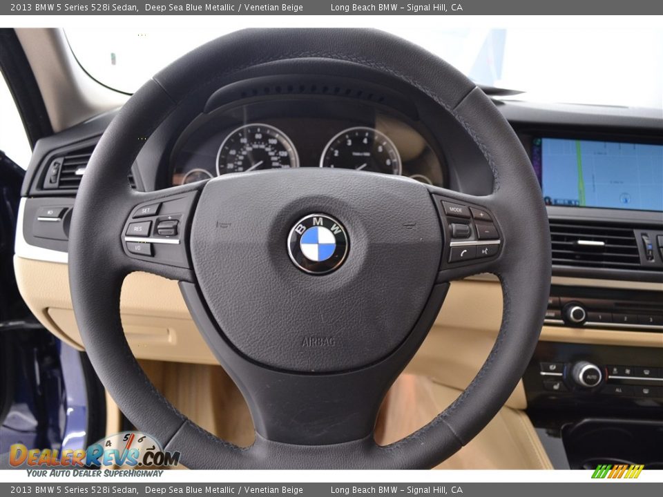 2013 BMW 5 Series 528i Sedan Deep Sea Blue Metallic / Venetian Beige Photo #30